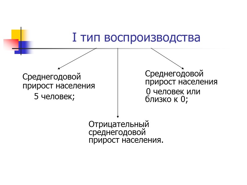 I тип воспроизводства  Среднегодовой прирост населения       